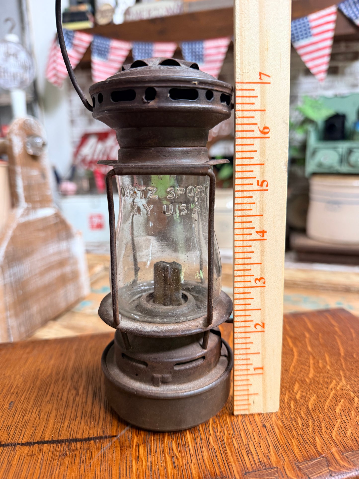 RARE Antique Dietz Scout Skater's Lantern, miniature kerosene lamp
