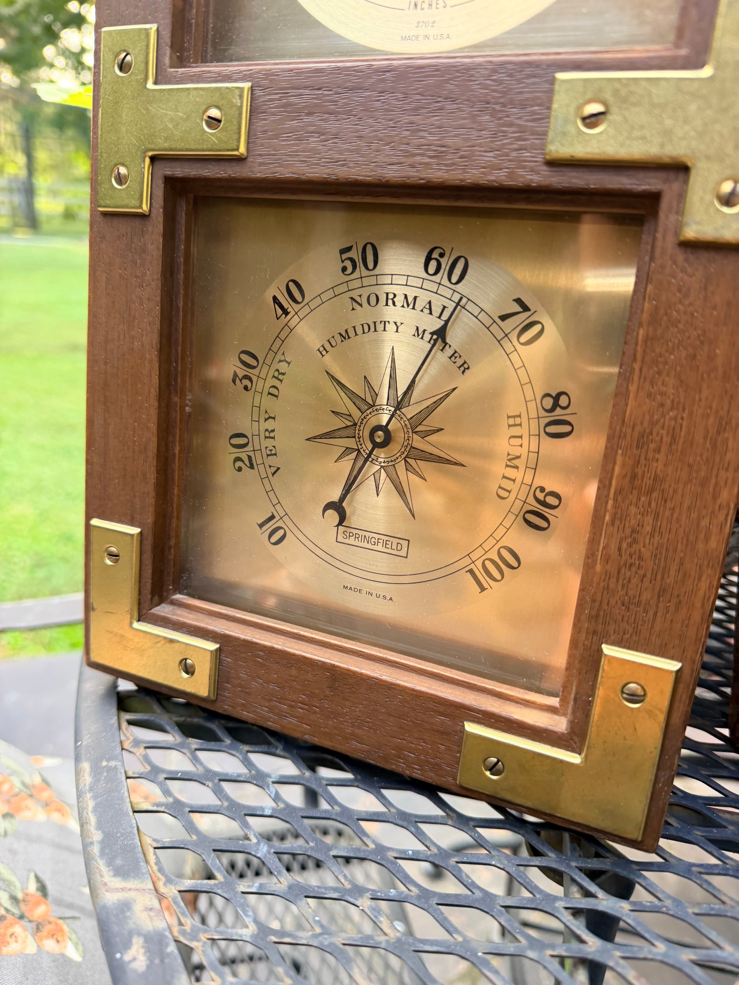 Vintage Springfield barometer-thermometer-C&F humidity meter USA wall 20"