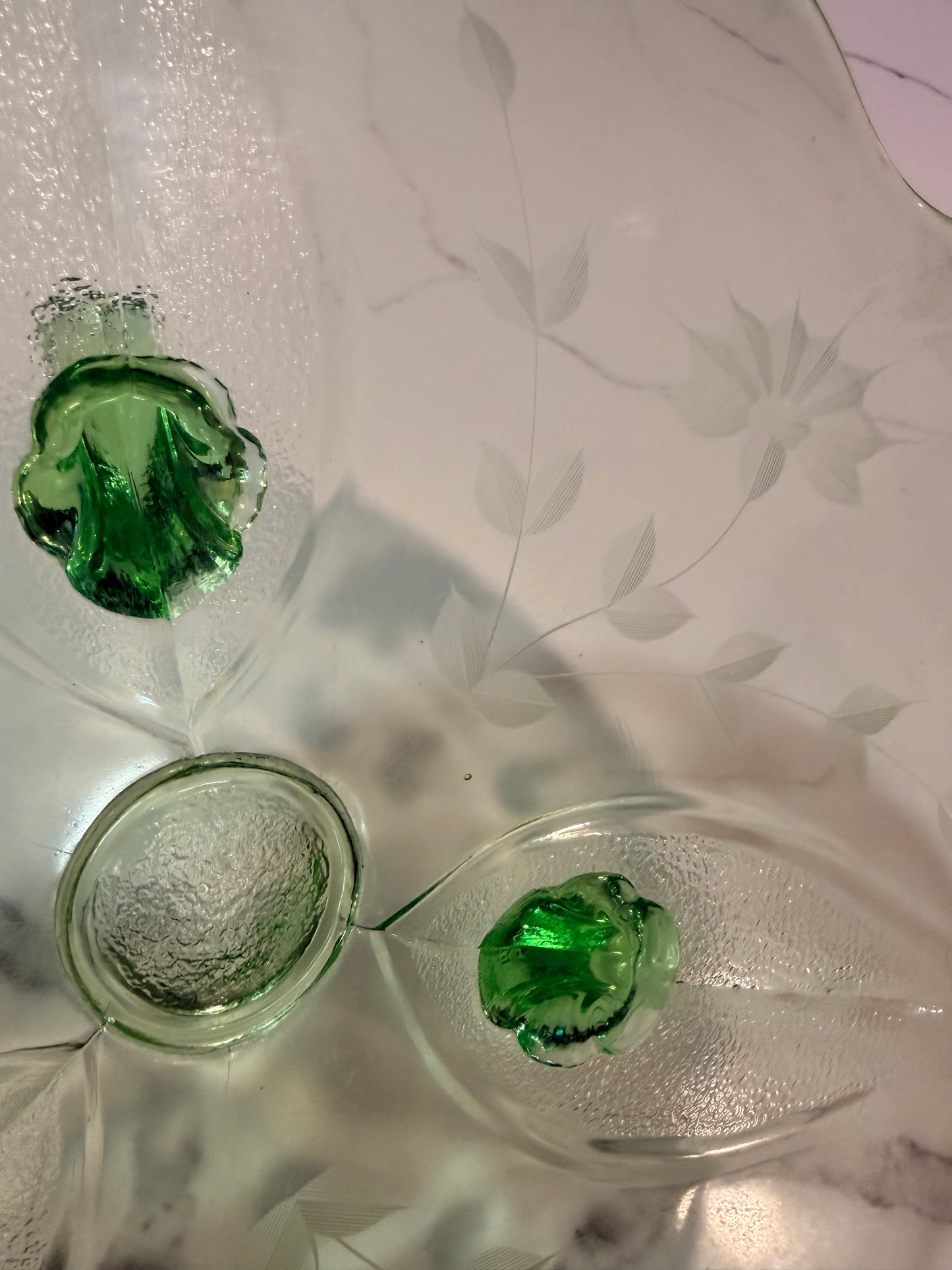Vintage Uranium Green Depression Glass Cake Plate Stand 10.5"