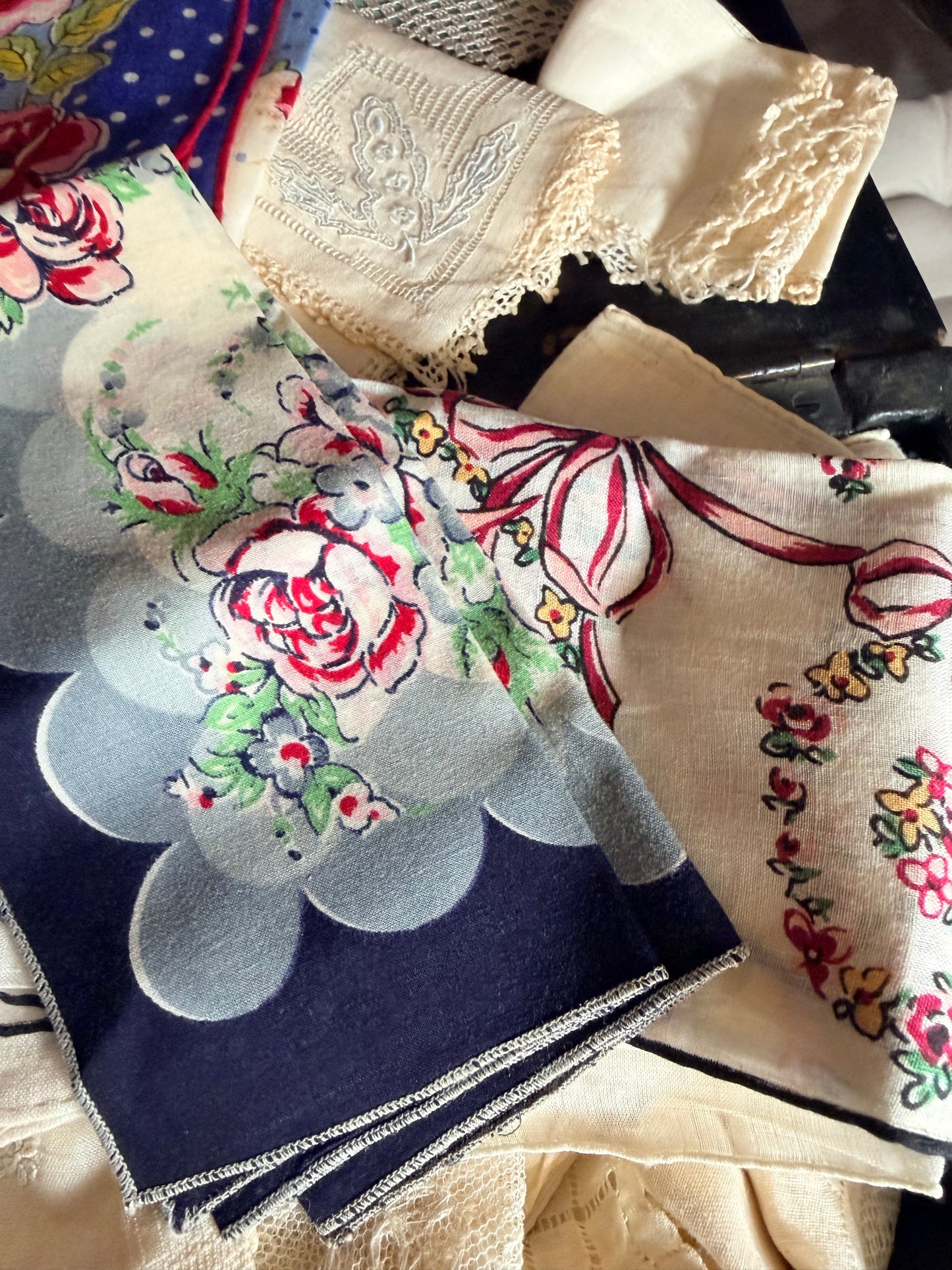 Mystery Set of Three Antique Handkerchiefs