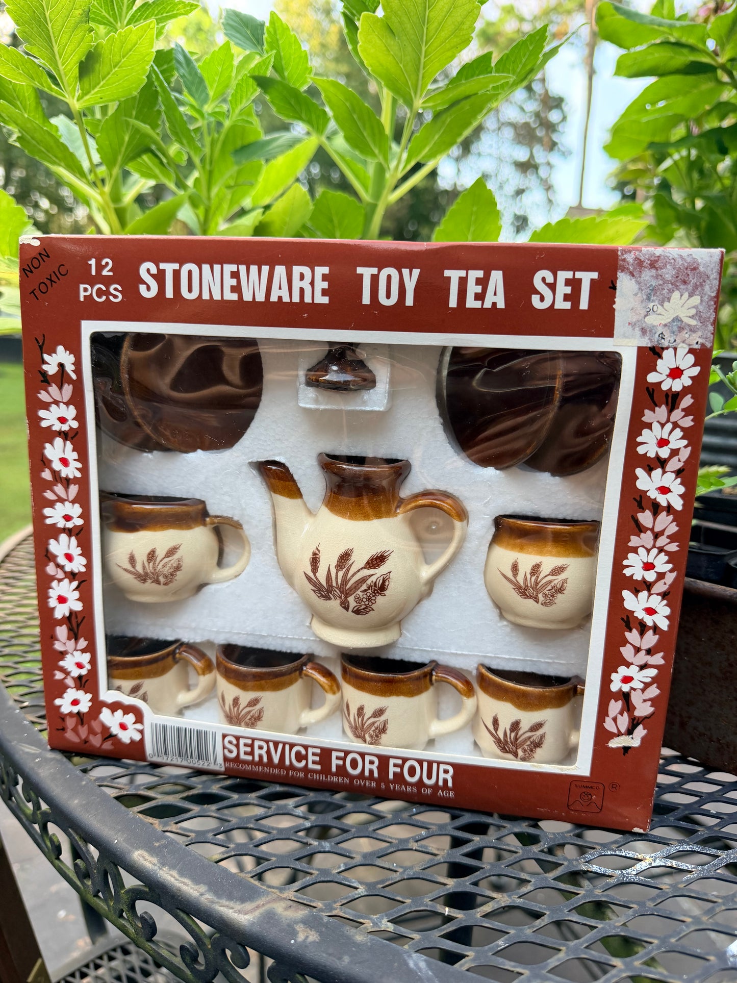 1995 Mini Stoneware Tea Set, Brand New in Original Box