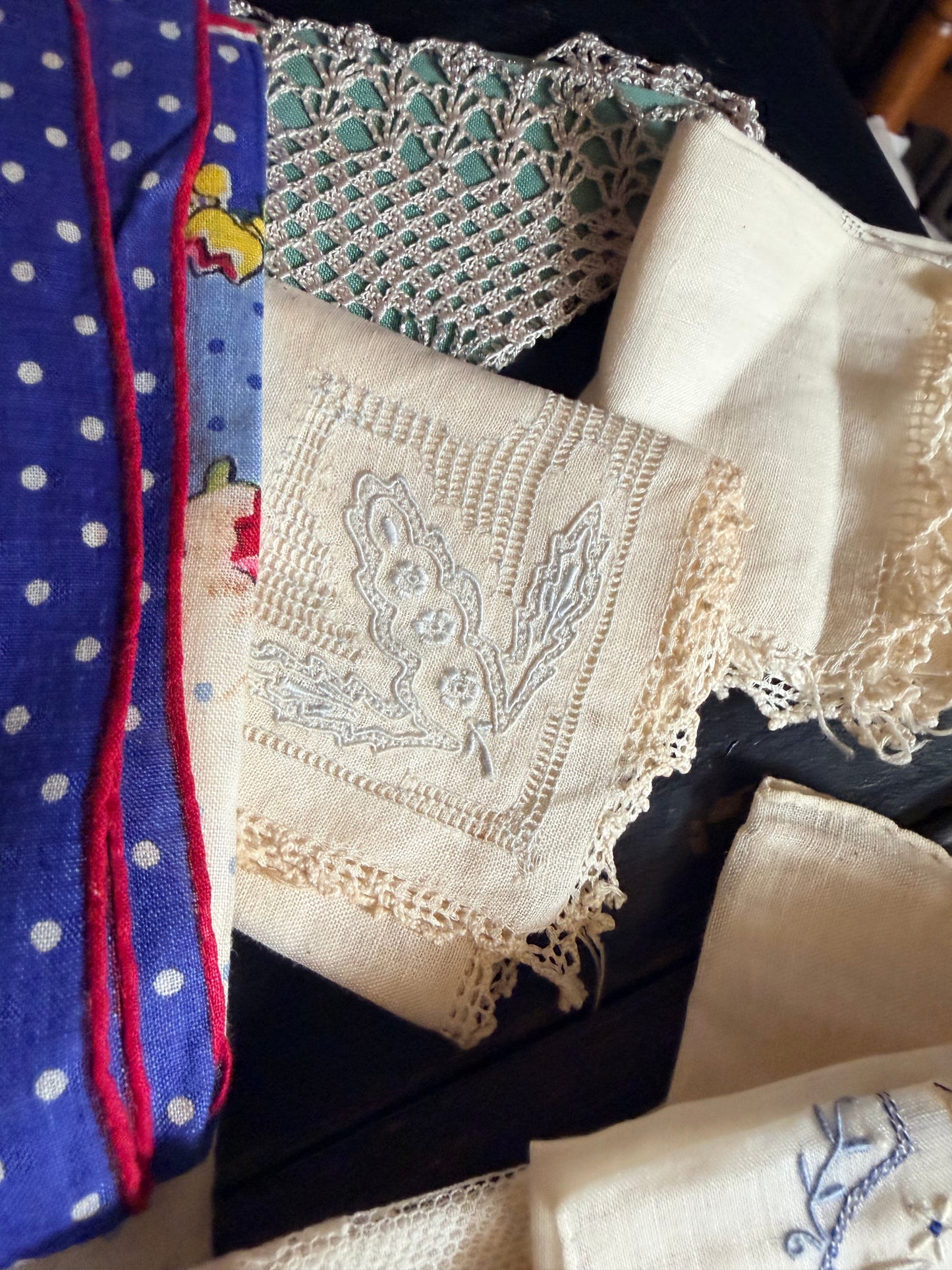 Mystery Set of Three Antique Handkerchiefs