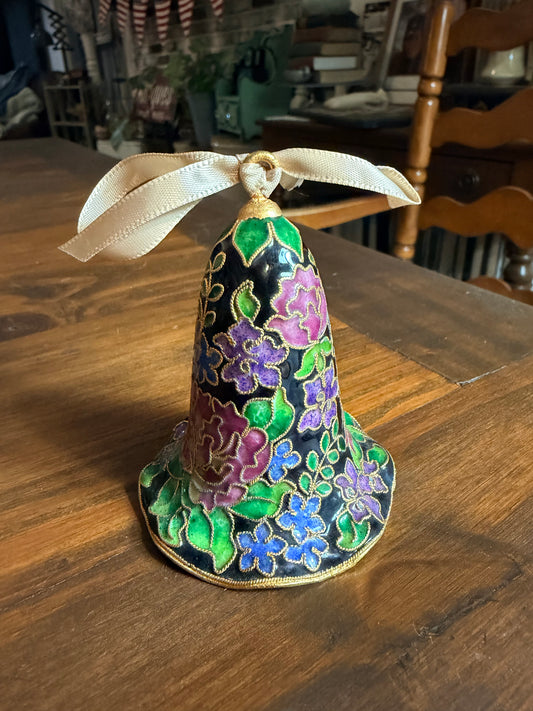 Vintage Cloisonne Enamel Bell Floral Design