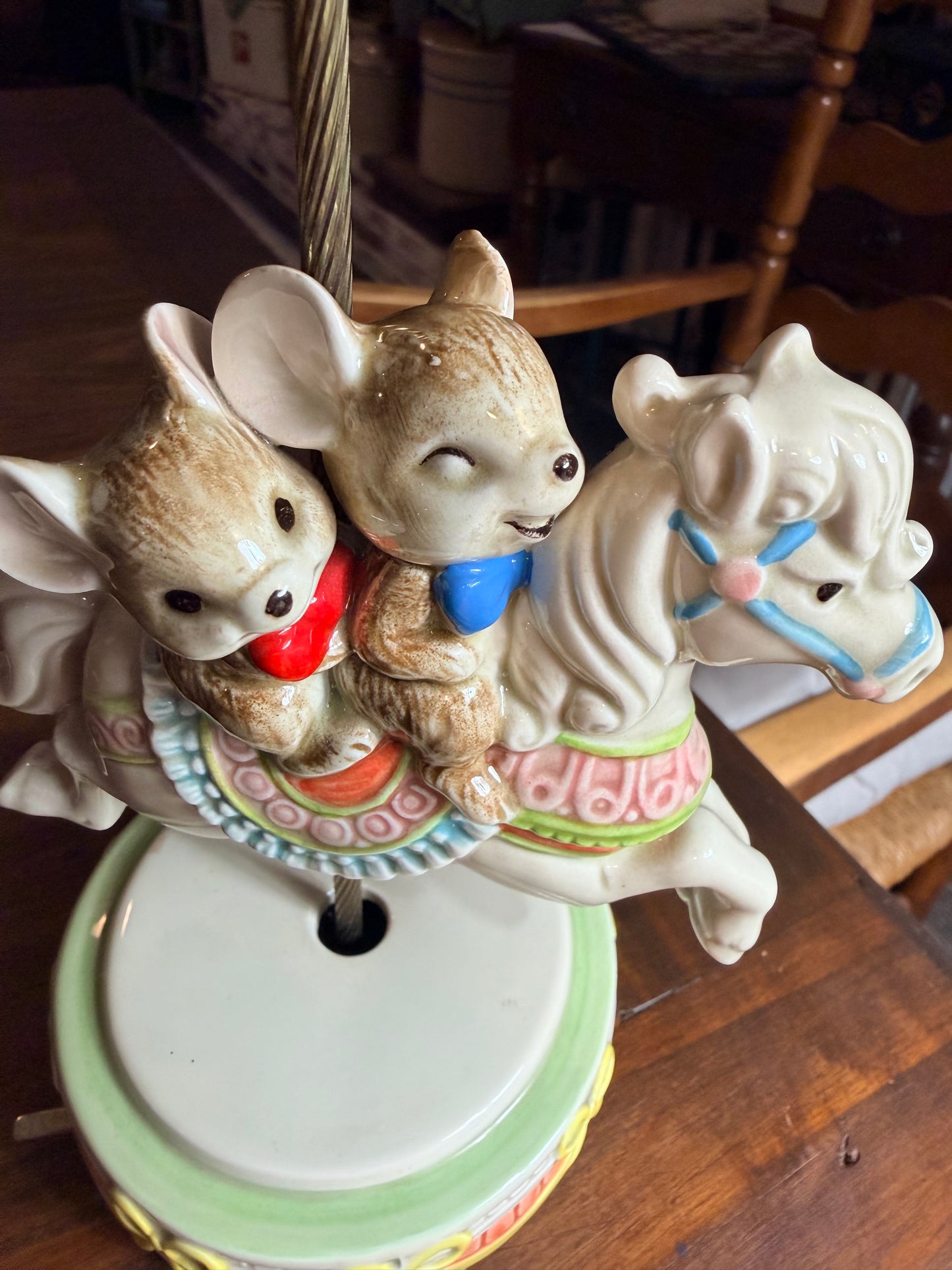 Vintage Carousel Ceramic Horse with working music box