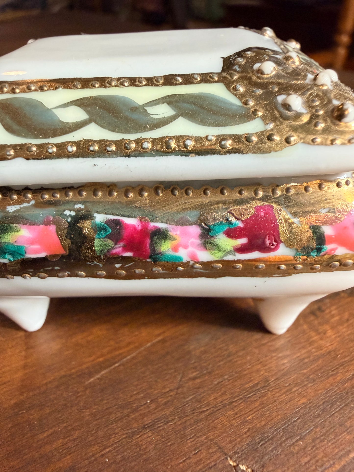Vintage Nippon Porcelain Handpainted Trinket Box