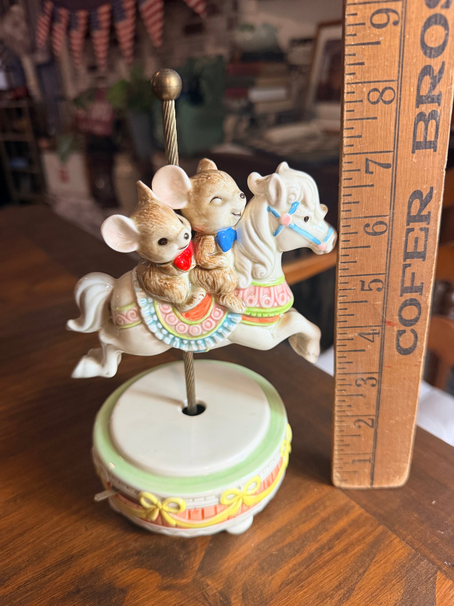 Vintage Carousel Ceramic Horse with working music box