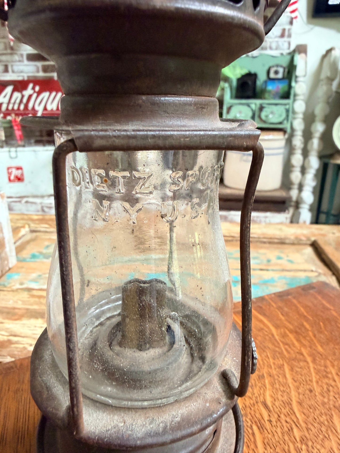 RARE Antique Dietz Scout Skater's Lantern, miniature kerosene lamp