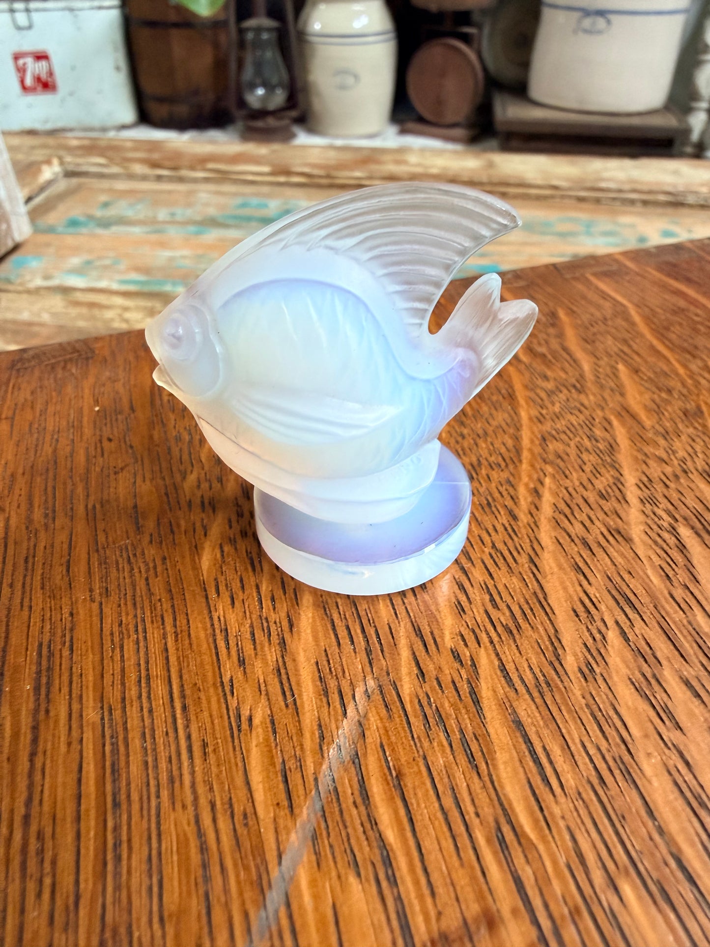 Art Deco 1930’s Sabino Opalescent Glass Fish Set made in France