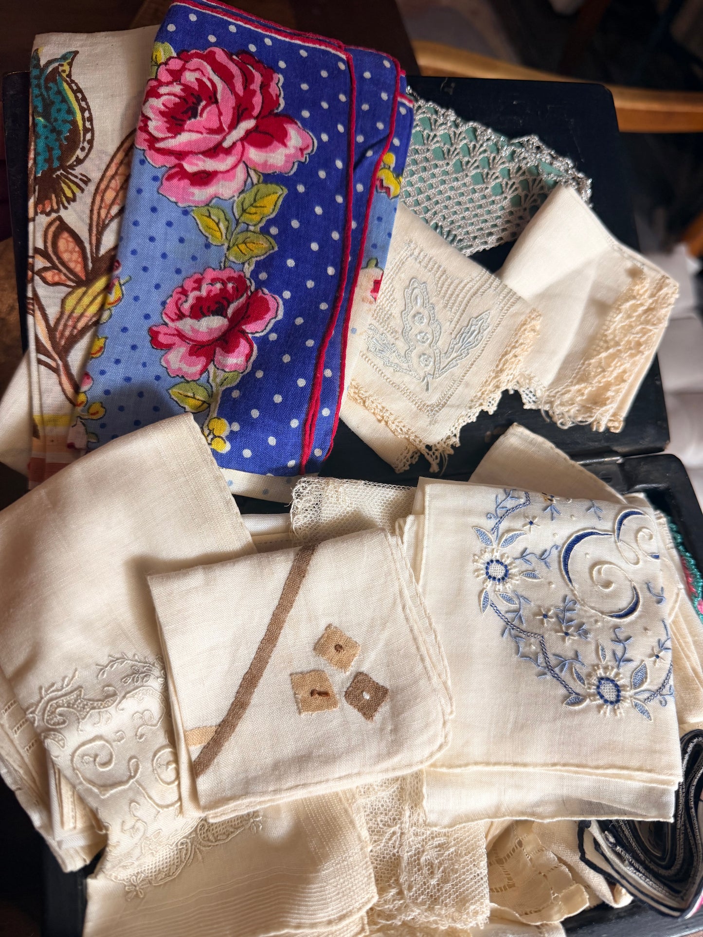 Mystery Set of Three Antique Handkerchiefs