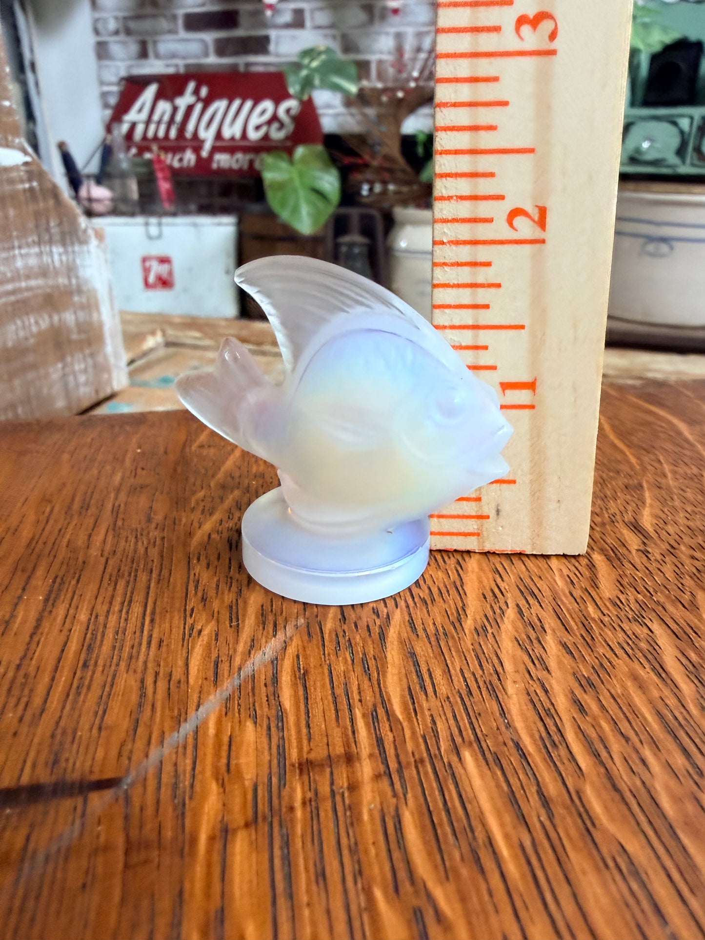 Art Deco 1930’s Sabino Opalescent Glass Fish Set made in France